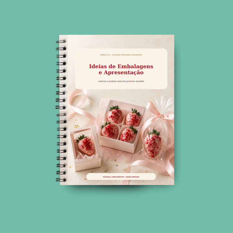 Capa do bônus Ideias de Embalagens e Apresentação com caixas e laços rosa